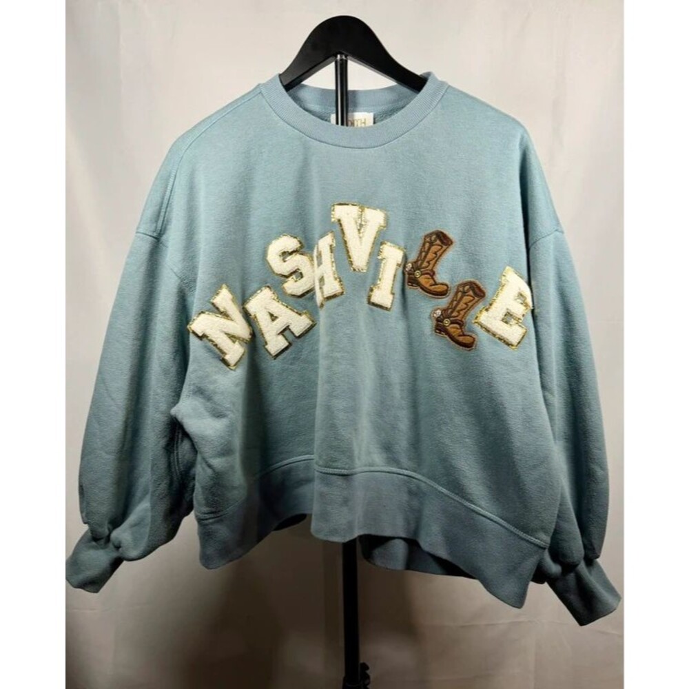 Judith March Nashville Western Cowboy Boots Sweatshirt Medium